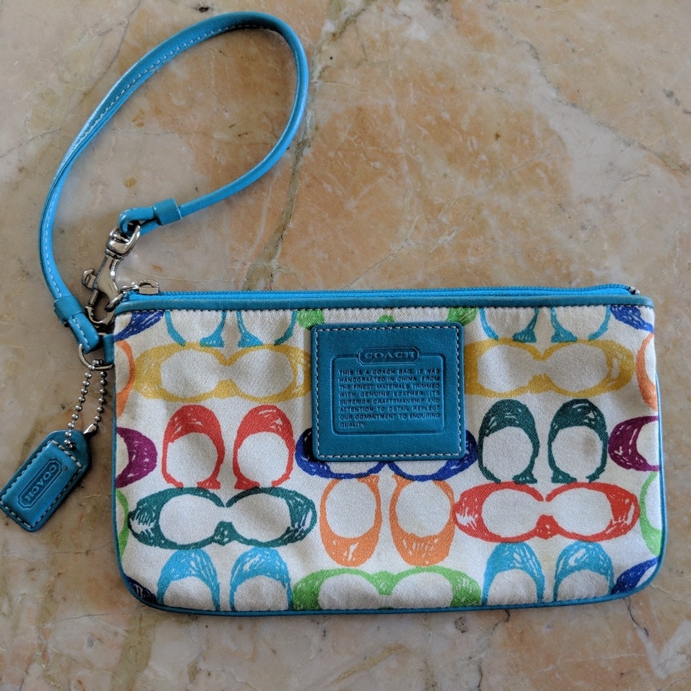 Coach Colorful Rainbow Pouch Wallet🌈